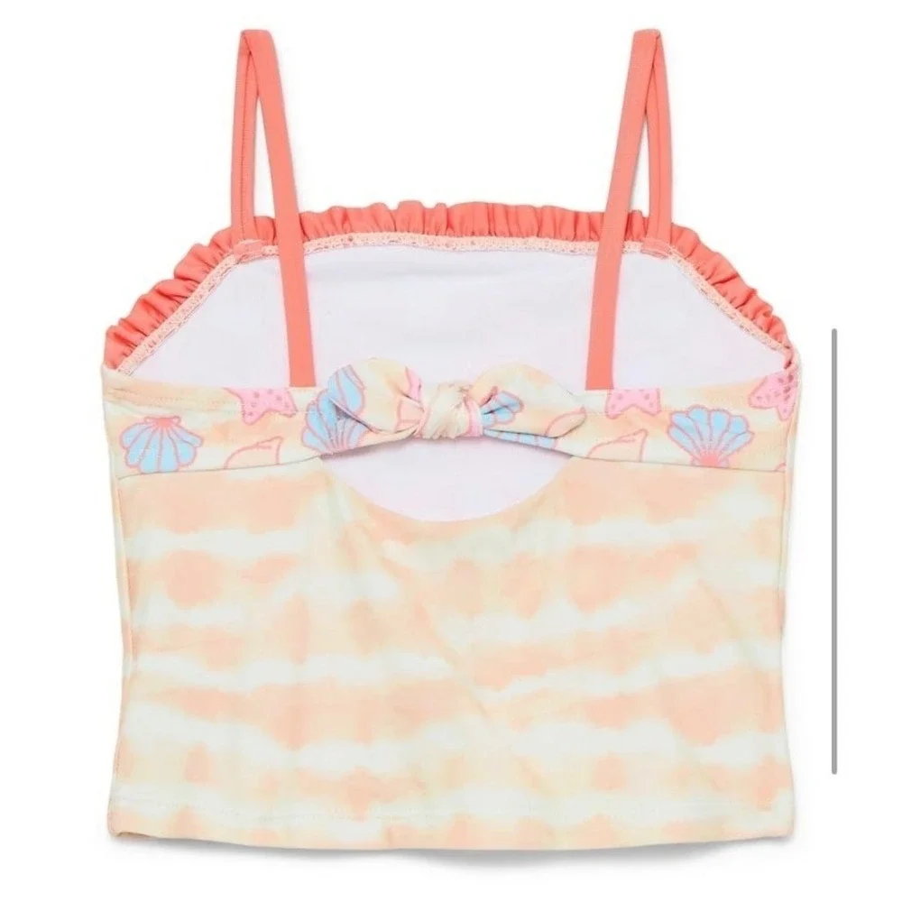 Hello Kitty Toddler Girls 2-Piece Tankini Swimsuit Tie Dye Peach 4T NWT